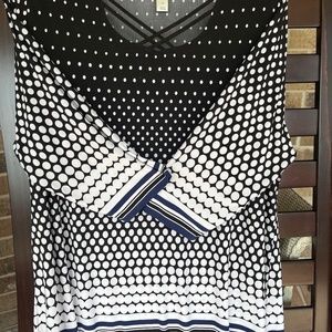 CJ Banks graphic black and white tunic